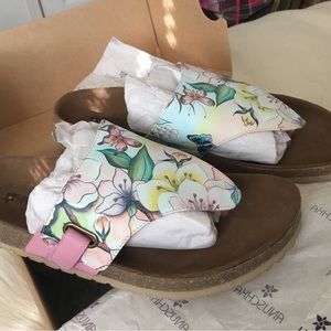 NWT Anuschka Japanese Garden “Kiran” Women’s Sandal- Size 11